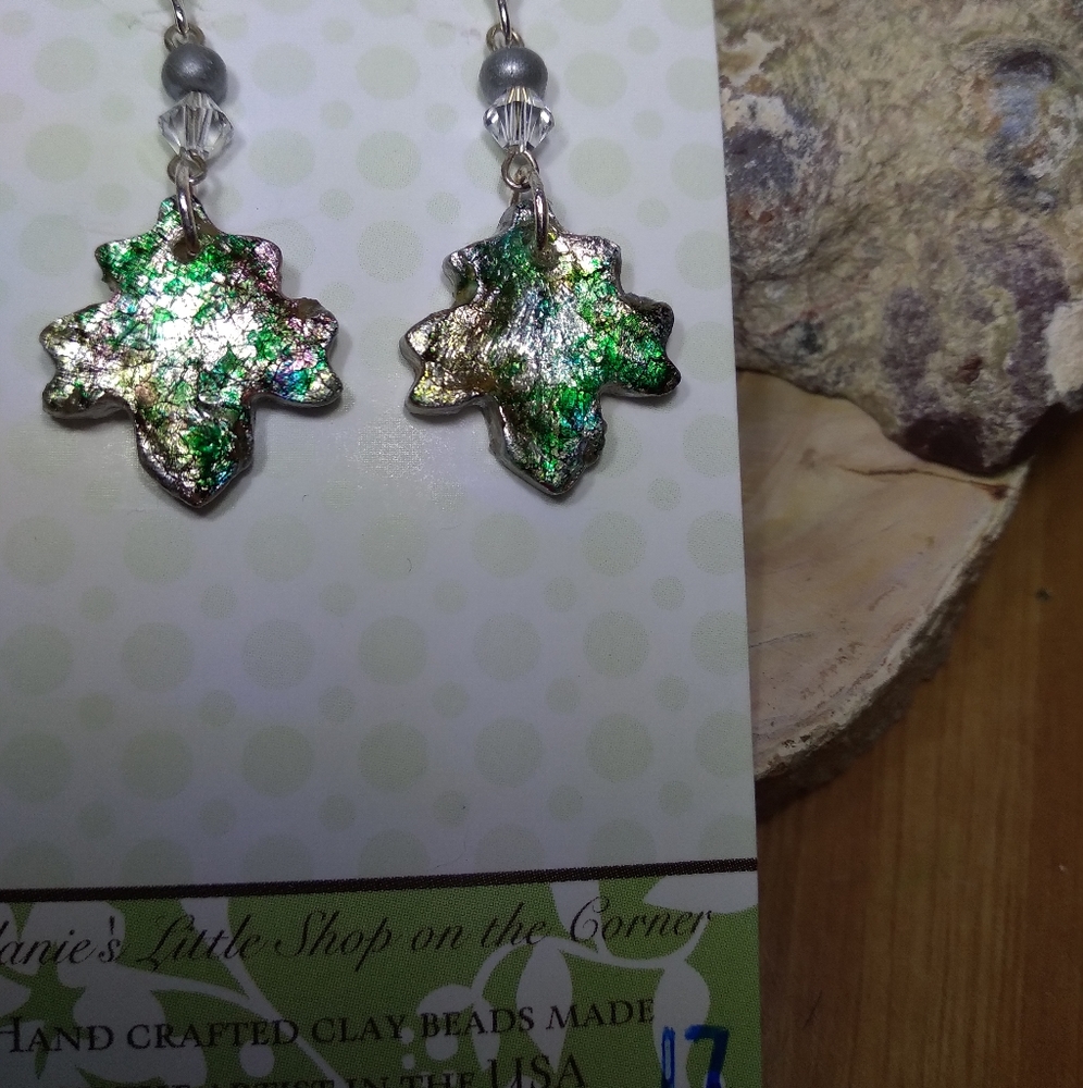 Handcrafted Resin Earrings Summer leaves